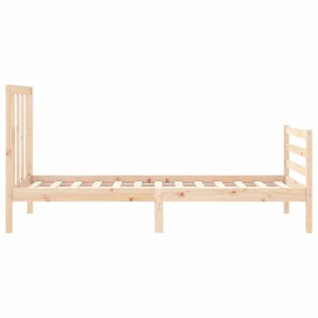 Solid Wood Bed Frame with Headboard 90x200 cm | Hipomarket