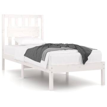 White Solid Wood Pine Bed Frame 90x200 cm - Hipomarket