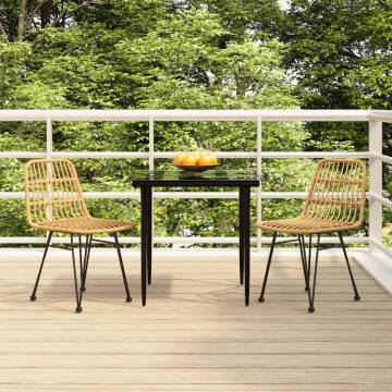 3 Piece Garden Dining Set Poly Rattan - Stylish Outdoor Furniture