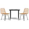 3 Piece Garden Dining Set Poly Rattan - Stylish Outdoor Furniture