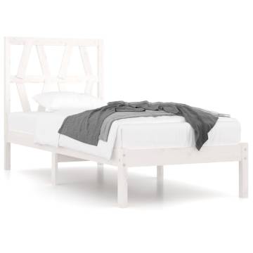 White Solid Wood Pine Bed Frame 90x200 cm | Hipomarket