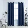 Blackout Curtains with Metal Rings 2 pcs Blue 140x245 cm Colour blue Size 140 x 245 cm Quantity in Package 1 