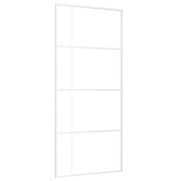 Elegant Sliding Door ESG Glass & Aluminium 90x205 cm White