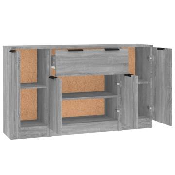 Grey Sonoma Sideboards - 3 Piece Set | Hipomarket UK