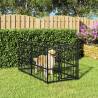 Durable Black Dog Kennel - 193.5x97x100 cm Steel Safety