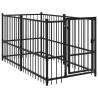 Durable Black Dog Kennel - 193.5x97x100 cm Steel Safety