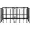 Durable Black Dog Kennel - 193.5x97x100 cm Steel Safety