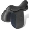 Horse Riding Saddle Set 17.5" Real Leather Black 5-in-1