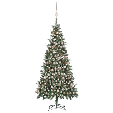 210cm Pre-lit Christmas Tree with Ball Set & Pine Cones