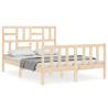 Small Double Solid Wood Bed Frame with Headboard | HipoMarket