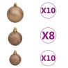 210cm Pre-lit Christmas Tree with Ball Set & Pine Cones