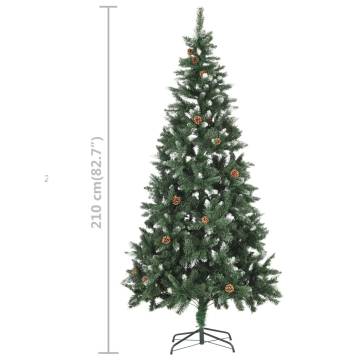 210cm Pre-lit Christmas Tree with Ball Set & Pine Cones