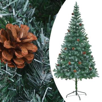 210 cm Pre-lit Christmas Tree with Ball Set & Pinecones | HipoMarket