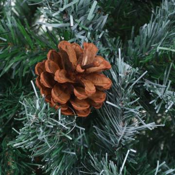 210 cm Pre-lit Christmas Tree with Ball Set & Pinecones | HipoMarket