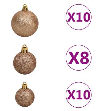 210 cm Pre-lit Christmas Tree with Ball Set & Pinecones | HipoMarket