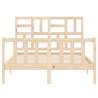 Small Double Solid Wood Bed Frame with Headboard | HipoMarket