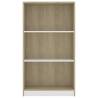 3-Tier Book Cabinet White & Sonoma Oak | HipoMarket