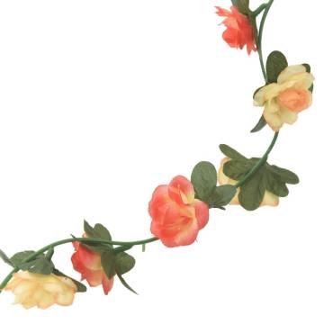 Artificial Flower Garlands - 6 pcs Rose & Champagne - 240 cm