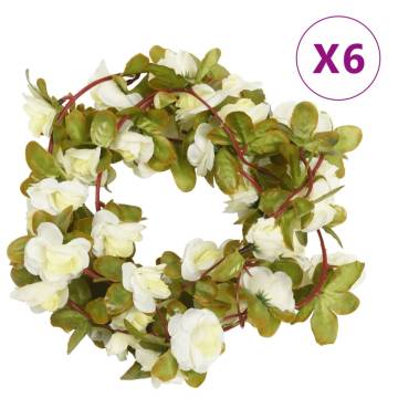 Artificial Flower Garlands 6 pcs White 250 cm - Romantic Decor