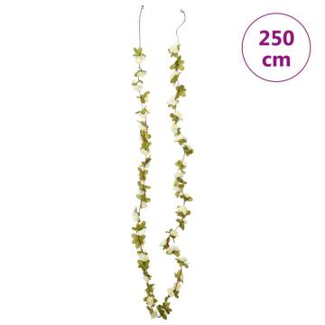 Artificial Flower Garlands 6 pcs White 250 cm - Romantic Decor