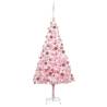 Artificial Pre-lit Christmas Tree with Ball Set Pink 240 cm PVC Colour pink and rose Size 240 x 120 cm Quantity in Package 1 Number of Branch Tips 