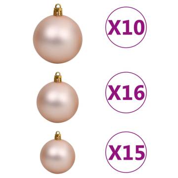 Pink Pre-lit Christmas Tree with Ball Set - 240 cm | HipoMarket