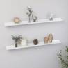 Wall Shelves 2 pcs High Gloss White 100x9x3 cm Colour high gloss white Size 100 x 9 x 3 cm Quantity in Package 2 Number of Pieces 1 