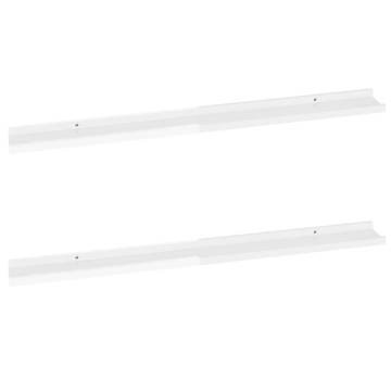 High Gloss White Wall Shelves - 2 Pcs, 100x9x3 cm