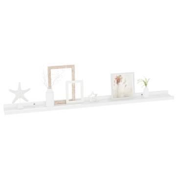 High Gloss White Wall Shelves - 2 Pcs, 100x9x3 cm