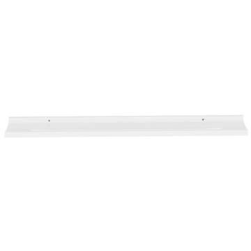 High Gloss White Wall Shelves - 2 Pcs, 100x9x3 cm