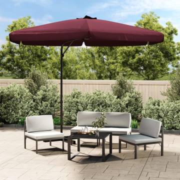 Outdoor Parasol 300 cm Bordeaux Red - UV Protection & Durable