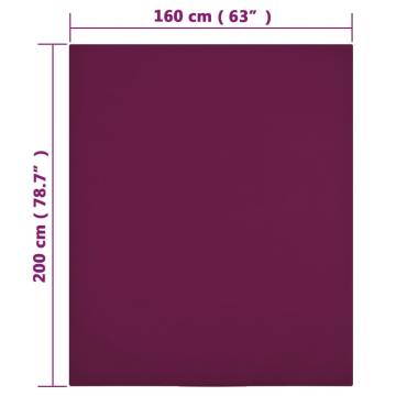 Bordeaux Jersey Fitted Sheets 2 pcs - 160x200 cm Cotton