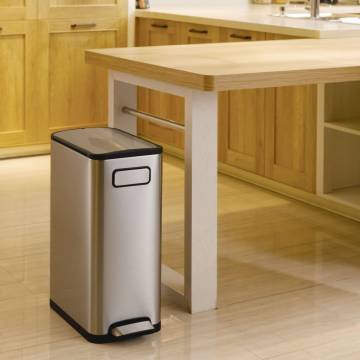 EKO Step Bin Ecofly 45 L Silver - Perfect for Small Spaces