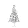 Artificial Pre-lit Christmas Tree with Ball Set Silver 210 cm PET Colour silver and grey Size 210 x 120 cm Quantity in Package 1 Number of Branch Tips 