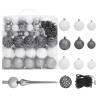 Artificial Pre-lit Christmas Tree with Ball Set - 210 cm Silver