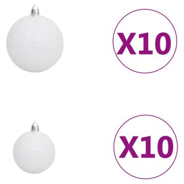 Artificial Pre-lit Christmas Tree with Ball Set - 210 cm Silver