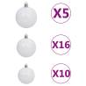 Artificial Pre-lit Christmas Tree with Ball Set - 210 cm Silver