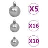 Artificial Pre-lit Christmas Tree with Ball Set - 210 cm Silver