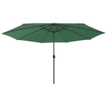 Outdoor Parasol with LED Lights - 400 cm Green | HipoMarket