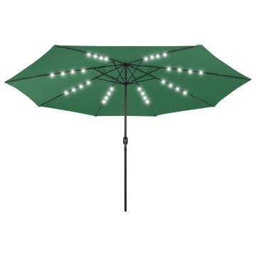 Outdoor Parasol with LED Lights - 400 cm Green | HipoMarket