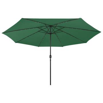 Outdoor Parasol with LED Lights - 400 cm Green | HipoMarket