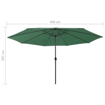 Outdoor Parasol with LED Lights - 400 cm Green | HipoMarket