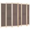 Stylish 6-Panel Room Divider - Brown Fabric | HipoMarket UK