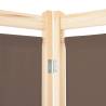 Stylish 6-Panel Room Divider - Brown Fabric | HipoMarket UK