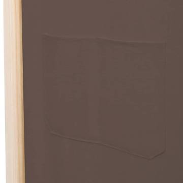 Stylish 6-Panel Room Divider - Brown Fabric | HipoMarket UK