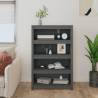 Book Cabinet Grey 80x35x126 cm - Solid Wood Pine | Hipo Market