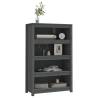 Book Cabinet Grey 80x35x126 cm - Solid Wood Pine | Hipo Market