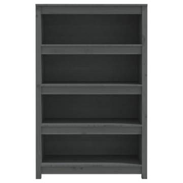 Book Cabinet Grey 80x35x126 cm - Solid Wood Pine | Hipo Market