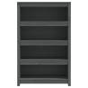 Book Cabinet Grey 80x35x126 cm - Solid Wood Pine | Hipo Market