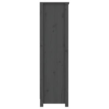 Book Cabinet Grey 80x35x126 cm - Solid Wood Pine | Hipo Market